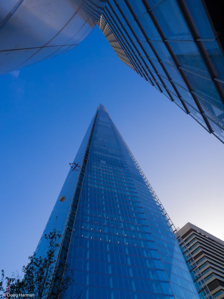 A dramatic and unusual slant on the Shard in London.