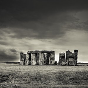 Stonehenge in black and white, a photo by Doug Harman